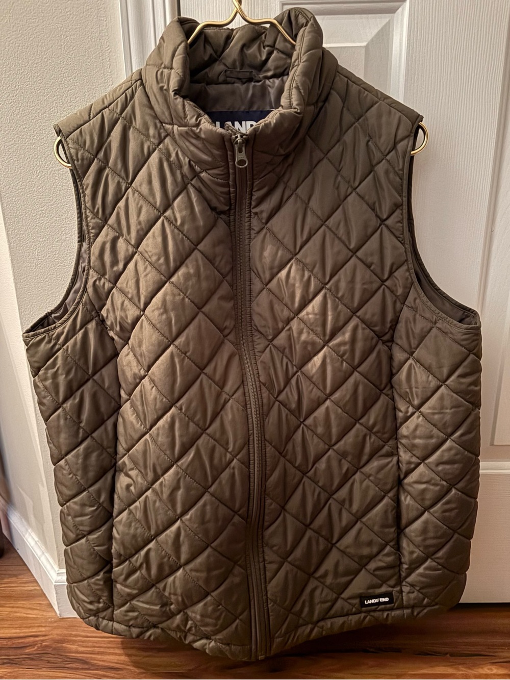 Lands' End Women’s Quilted Olive Green Vest